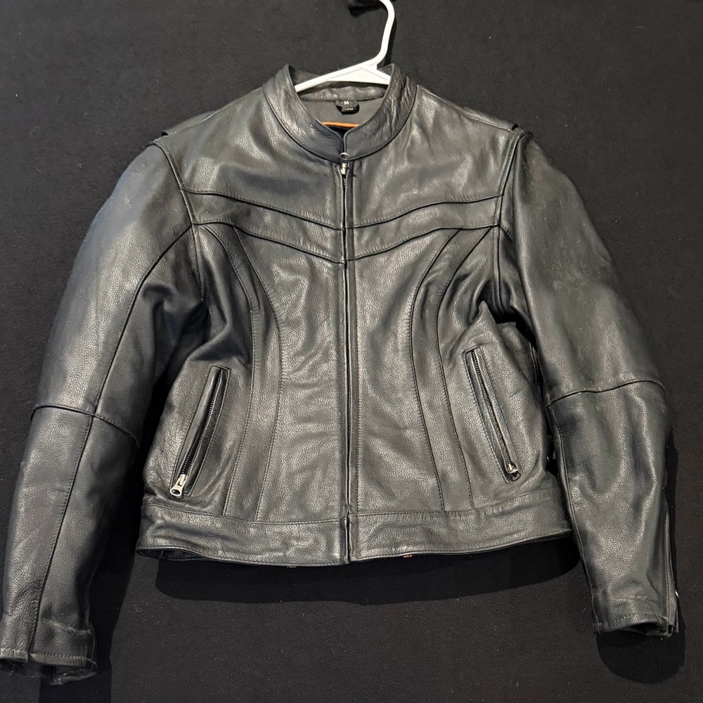 Classic Leather Gear First‎ Motorcycle Riding Jacket Black Women’s Medium